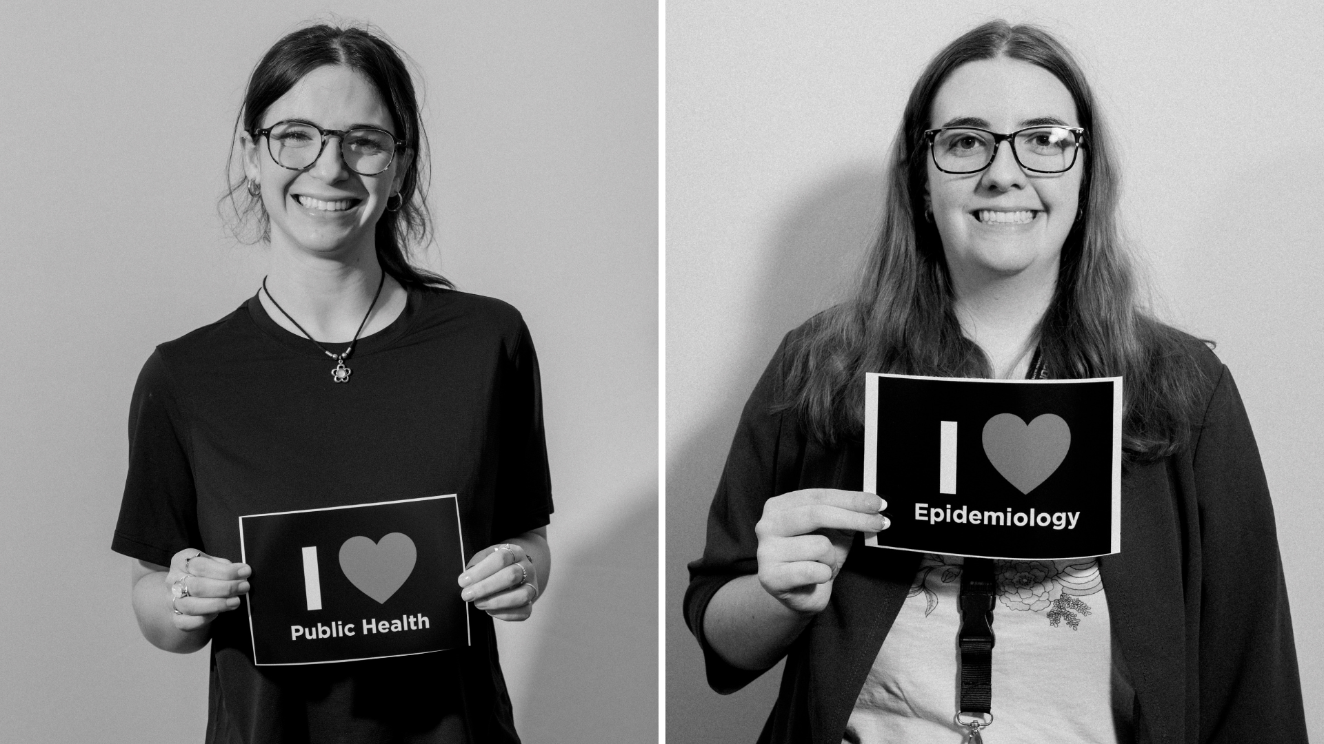 public health students holding signs